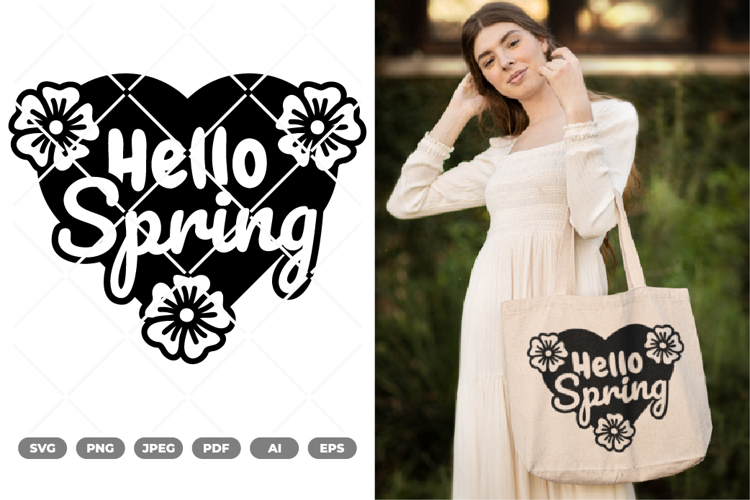 Hello Spring SVG & Clipart example image 1