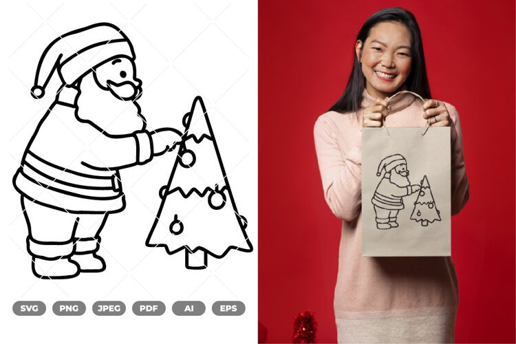 Cute Santa SVG & Clipart example image 1