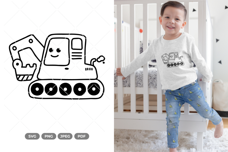 Cute Excavator SVG & Clipart