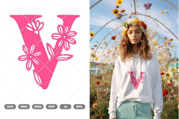Floral Alphabet SVG & Clipart