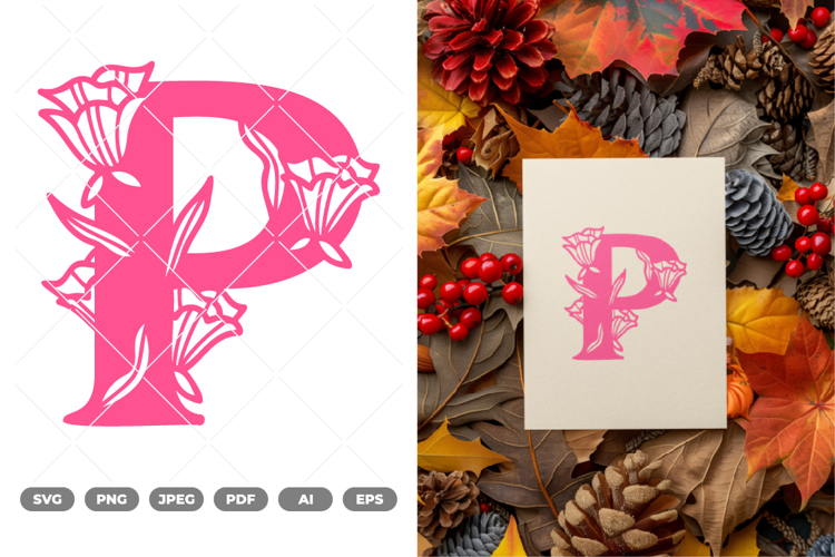 Floral Alphabet SVG & Clipart
