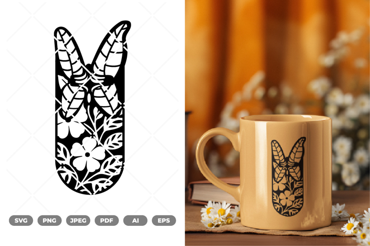Floral Butterfly SVG & Clipart