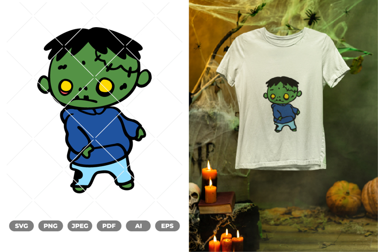 Chibi Zombie Colored SVG & Clipart