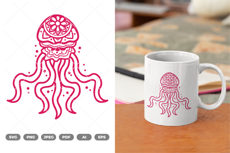 Mandala Jellyfish SVG & Clipart
