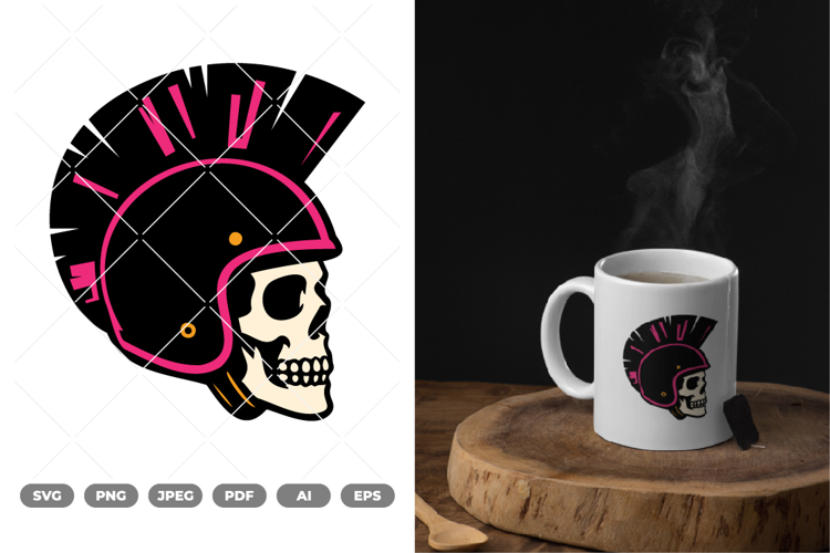 Rider Skull Colored SVG & Clipart