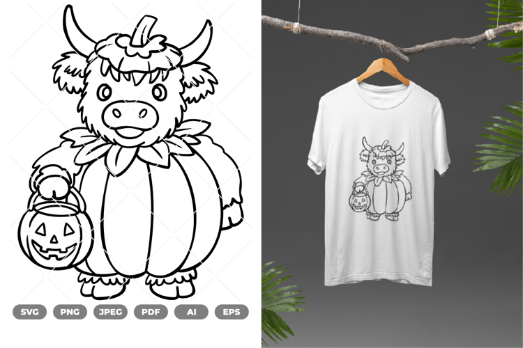 Highland Cow Halloween SVG & Clipart