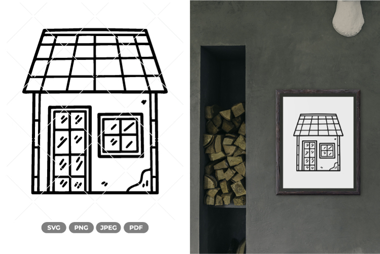 House Doodle SVG   Clipart