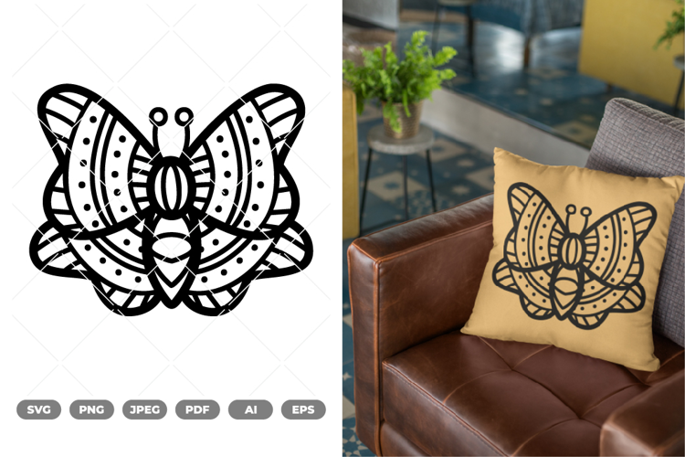 Tribal Moth Tattoo SVG & Clipart