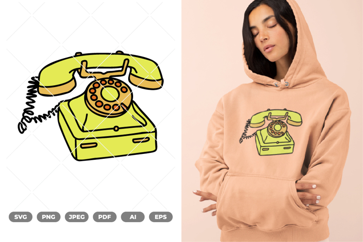 Classic Telephone Colored SVG & Clipart