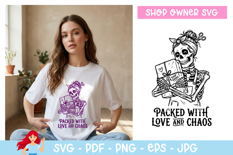 Packed with love and chaos SVG, Shop owner inspired SVG