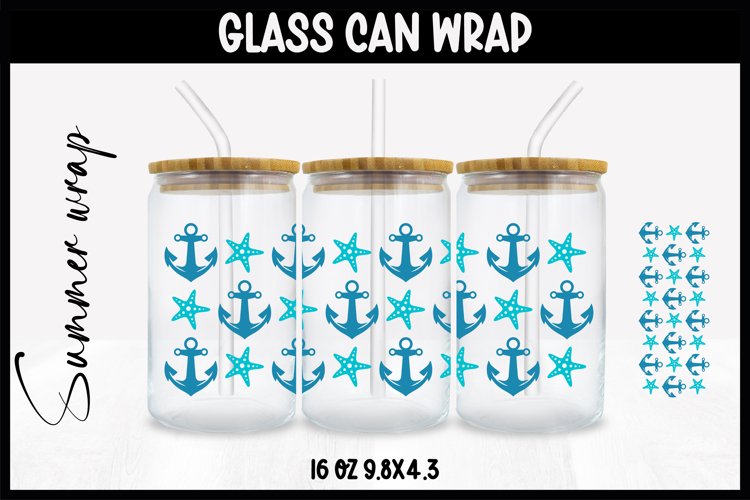 Sea Anchor Glass Wrap Svg,16oz Libbey Wrap