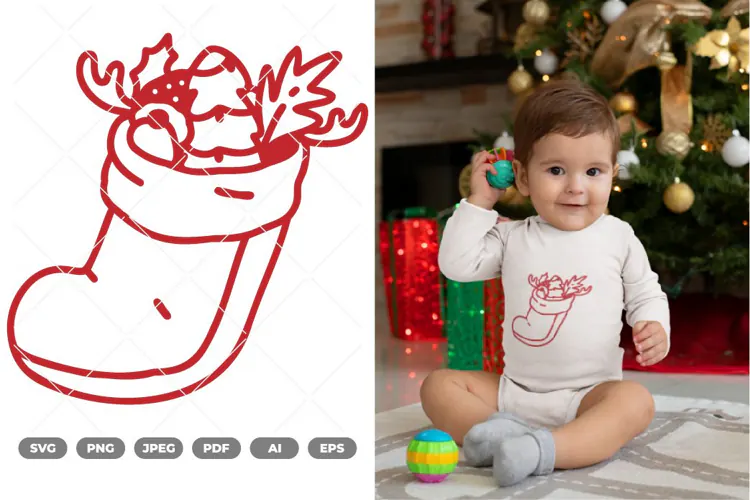 Christmas Stocking SVG & Clipart