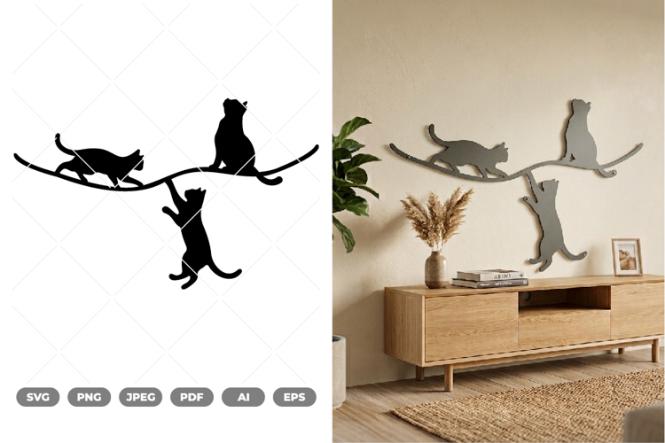 Cats on String SVG & Clipart