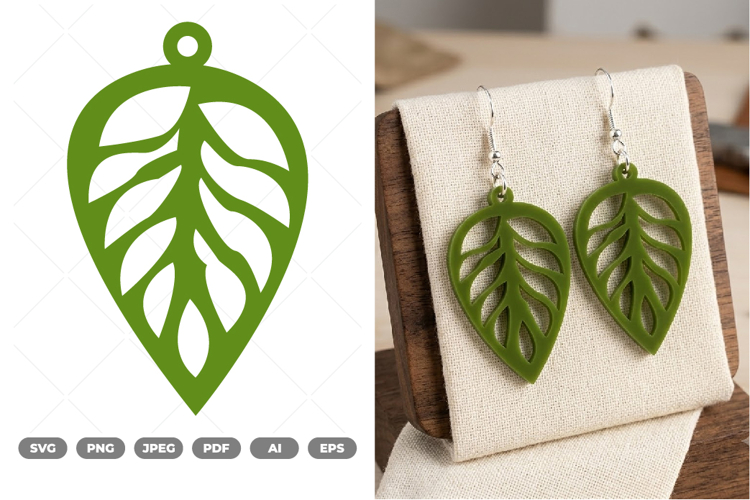 Leaf Earring SVG   Clipart