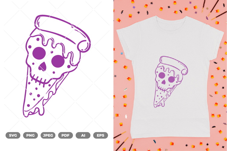 Pizza Skull SVG   Clipart