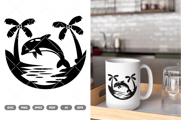 Flying Dolphin SVG & Clipart