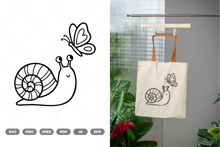 Spring Garden Snail SVG   Clipart