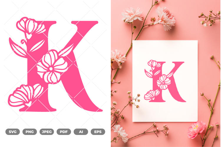 Floral Alphabet SVG & Clipart