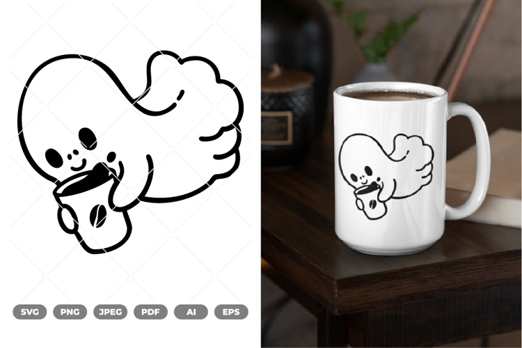 Coffee Ghost SVG & Clipart