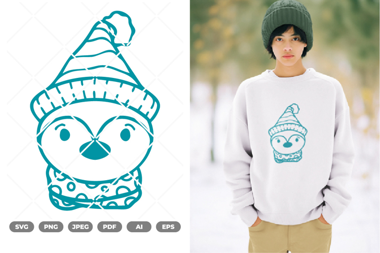 Winter Penguin SVG & Clipart