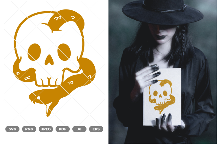 Skull and Snake SVG & Clipart