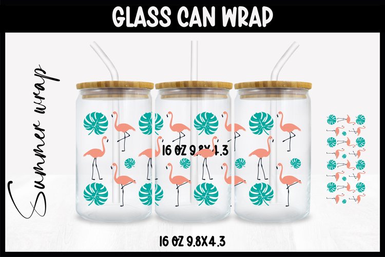 Flamingo Glass Wrap Svg,16oz Libbey Wrap