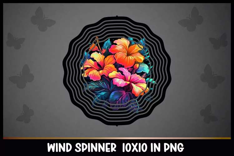 Rainbow Tropical Flower Wind Spinner Sublimation