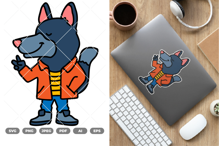Cool Dog Colored SVG & Clipart