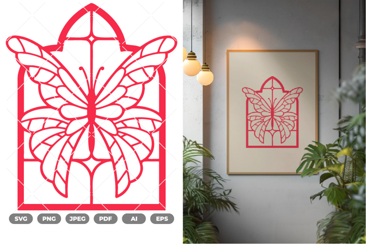 Butterfly Stained Glass SVG & Clipart