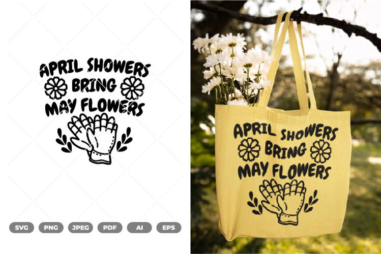 April Showers Bring May Flowers SVG & Clipart