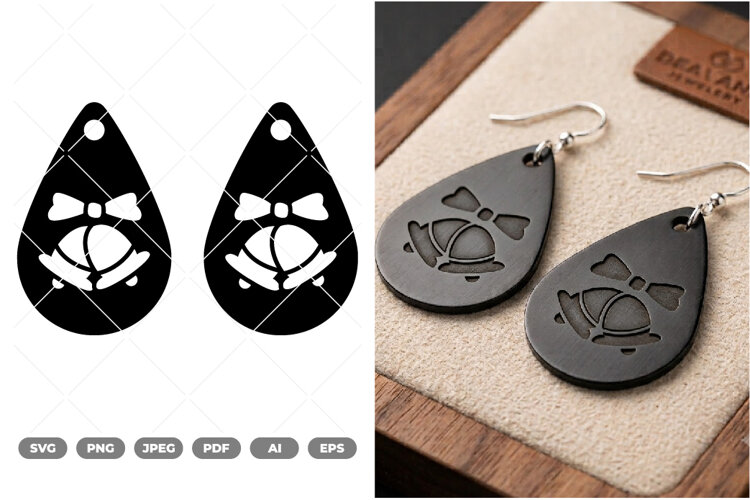 Christmas Earrings SVG & Clipart example image 1