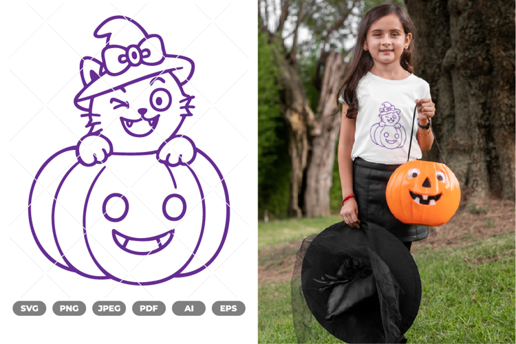 Witch Cat SVG & Clipart