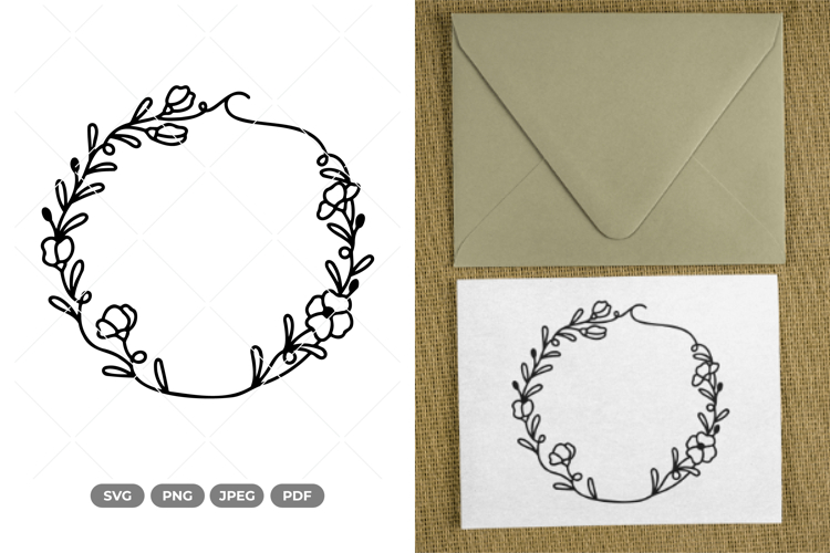 Floral Wreath SVG   Clipart