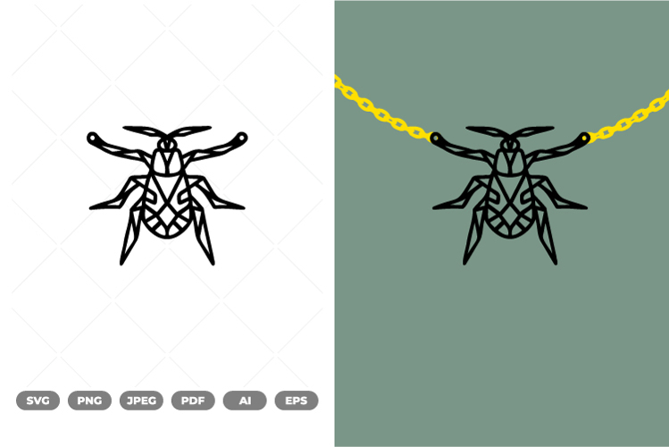 Geometrical Bug Necklace SVG & Clipart