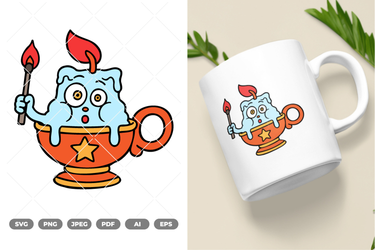 Candle Monster Colored SVG & Clipart