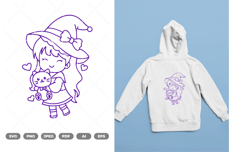 Chibi Witch SVG & Clipart