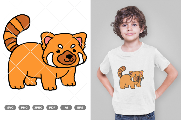 Cute Zoo Red Panda Colored SVG & Clipart