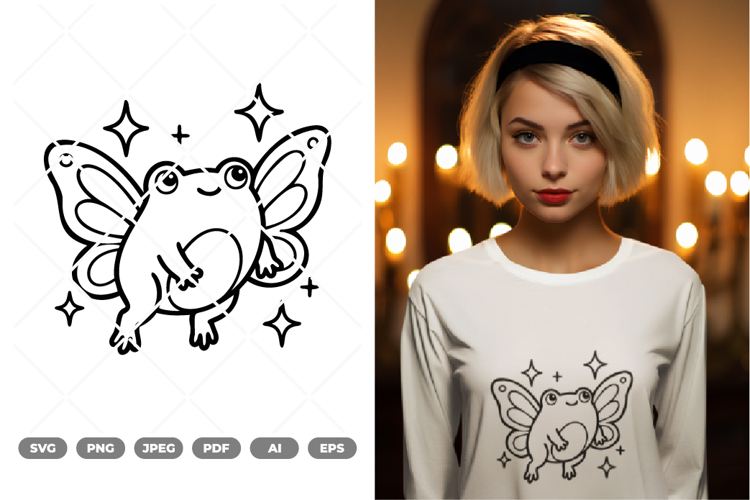 Fairy Frog SVG & Clipart