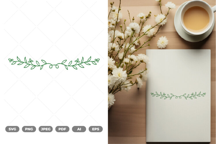 Floral Divider SVG & Clipart example image 1