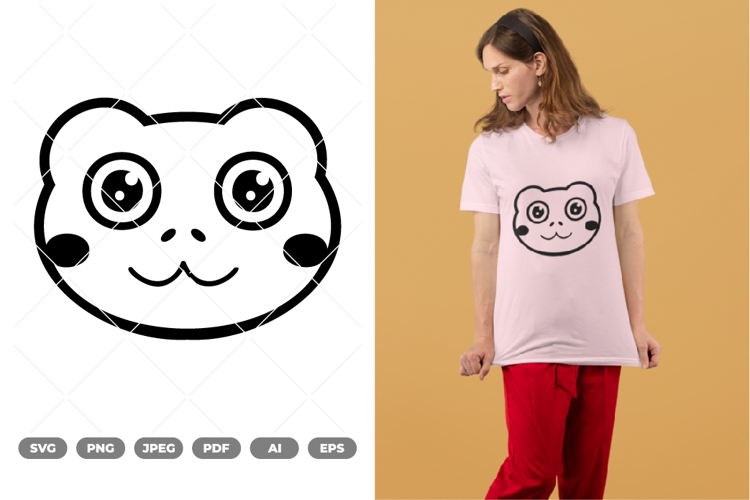 Kawaii King Frog Head SVG & Clipart