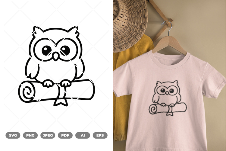 Owl and Book SVG & Clipart