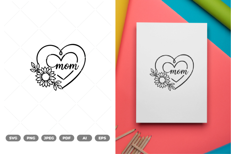 Mom Heart SVG & Clipart