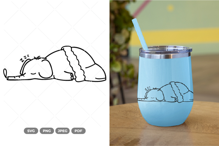 Tiny Elephant Doodle SVG & Clipart