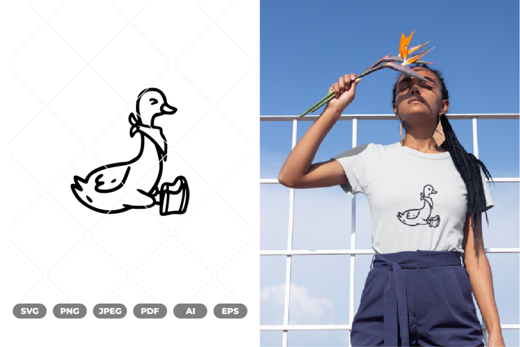 Spring Goose Doodle SVG   Clipart