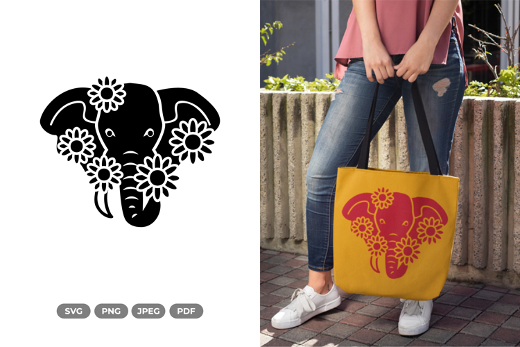 Floral Elephant SVG & Clipart - Beauty Animal