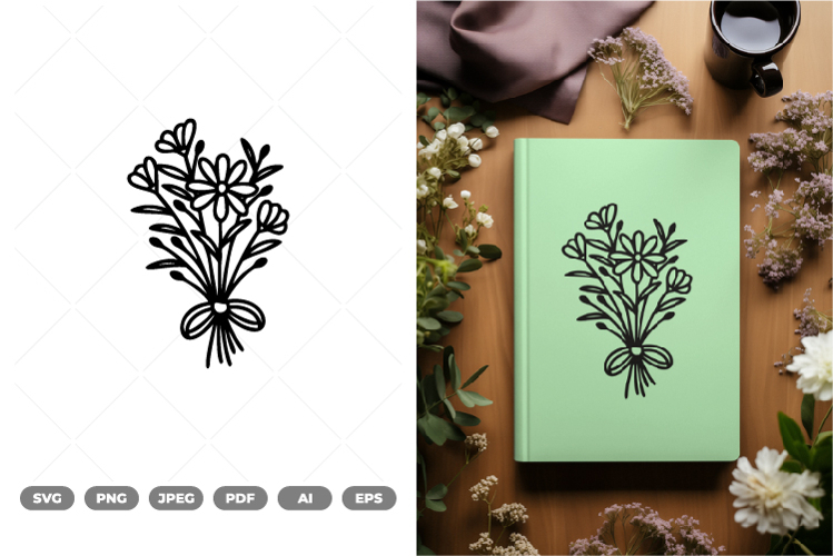 Flower Bouquet SVG & Clipart