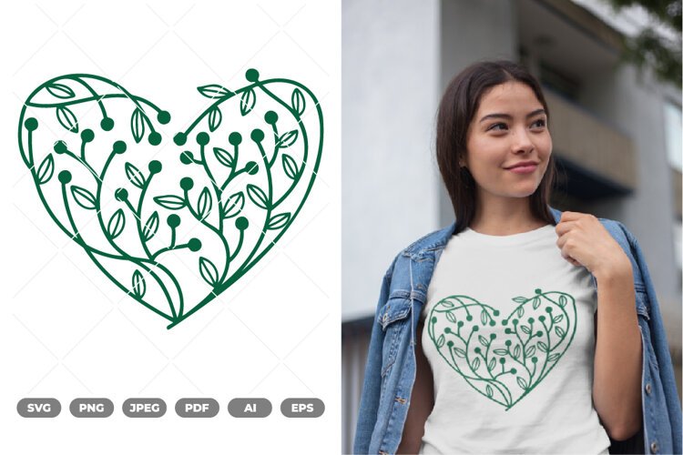 Tree Heart SVG & Clipart example image 1