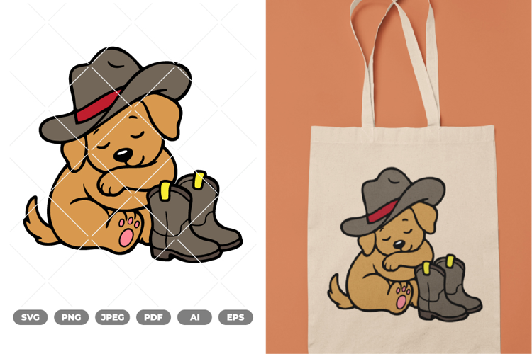 Cowboy Puppy Colored SVG & Clipart