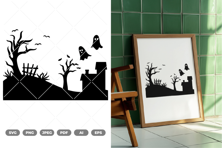 Halloween Scene SVG & Clipart