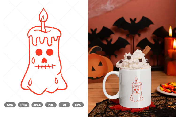Scary Candle SVG & Clipart